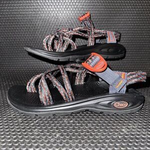 Chaco Zvolv X2 Sandals Toe Loop Orange Blue Sport Hiking Shoes Womens Size 7
